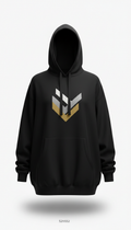 Obsidian black oversized graphic hoodie