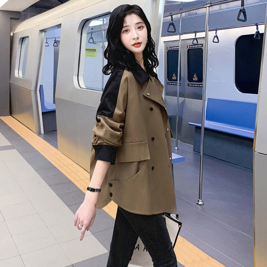 Women's Color-Block Casual Coat - Stickies Apparel 0