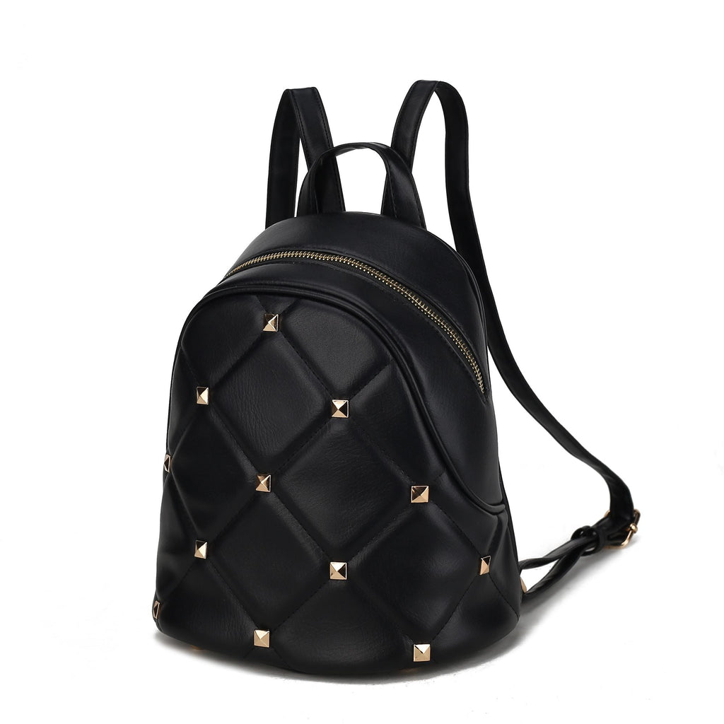 Chic Quilted Vegan Leather Women's Backpack with Studs - Stickies Apparel