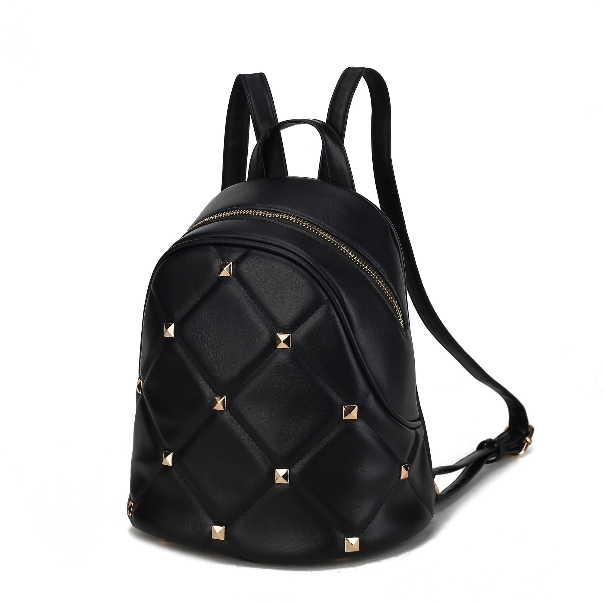 Chic Quilted Vegan Leather Women's Backpack with Studs - Stickies Apparel