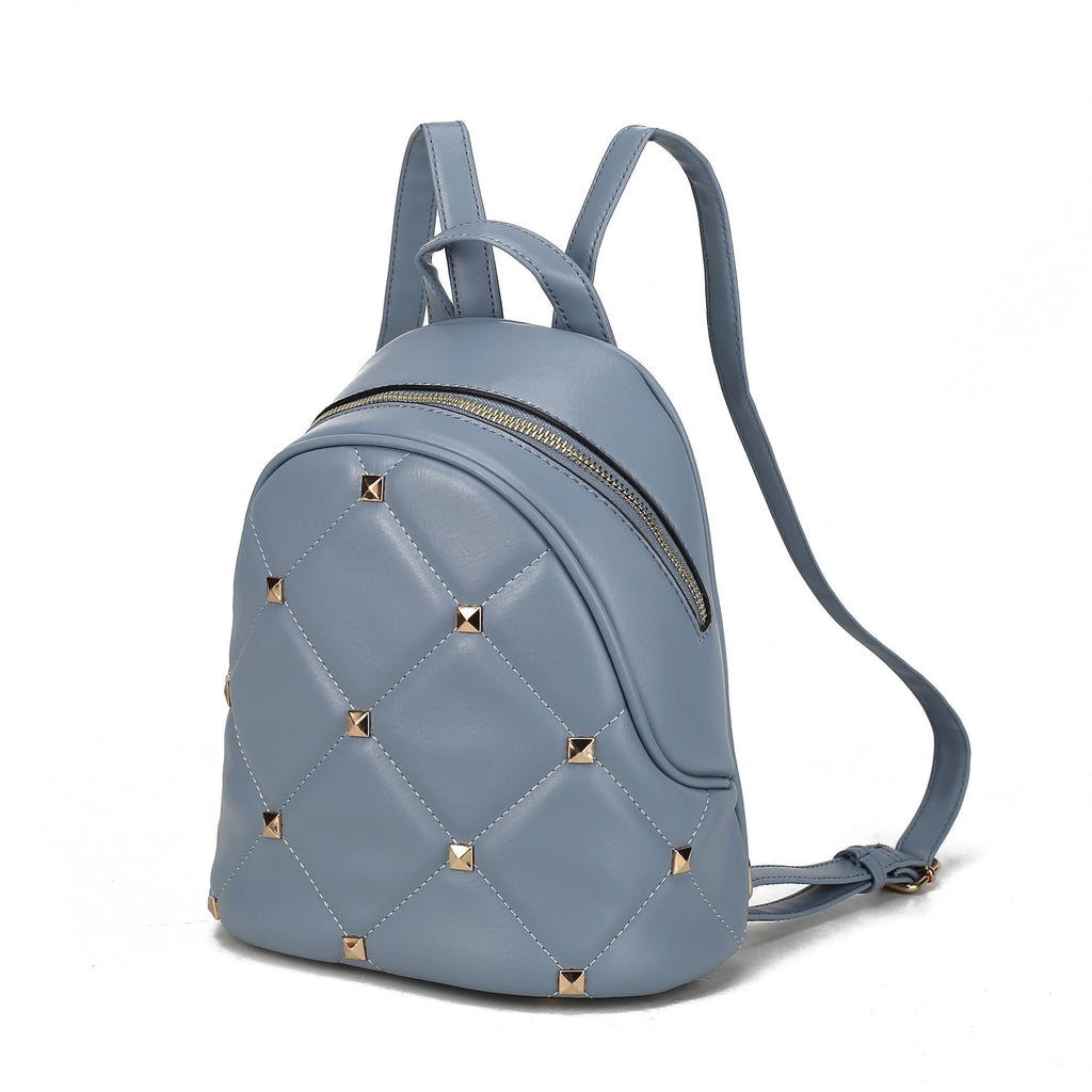 Chic Quilted Vegan Leather Women's Backpack with Studs - Stickies Apparel
