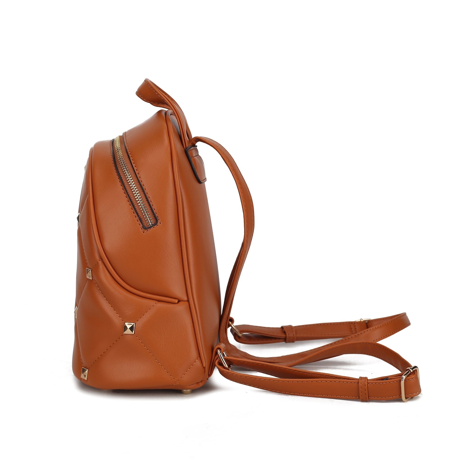 Chic Quilted Vegan Leather Women's Backpack with Studs - Stickies Apparel