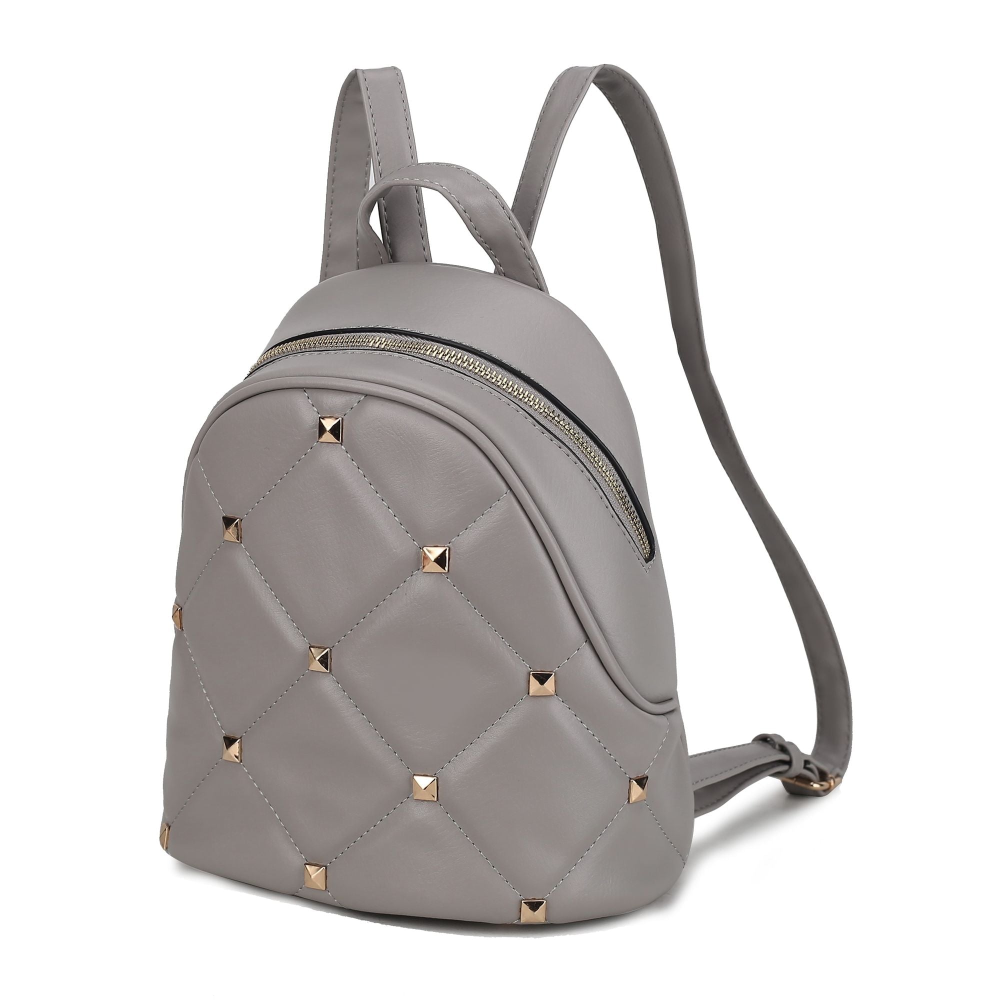 Chic Quilted Vegan Leather Women's Backpack with Studs - Stickies Apparel
