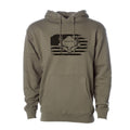 Men's Army Green Skull Graphic Hoodie for Casual Wear - Stickies Apparel