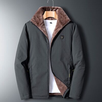 Men's Windproof Winter Jacket - Warm Fleece Coat for Casual Wear - Stickies Apparel