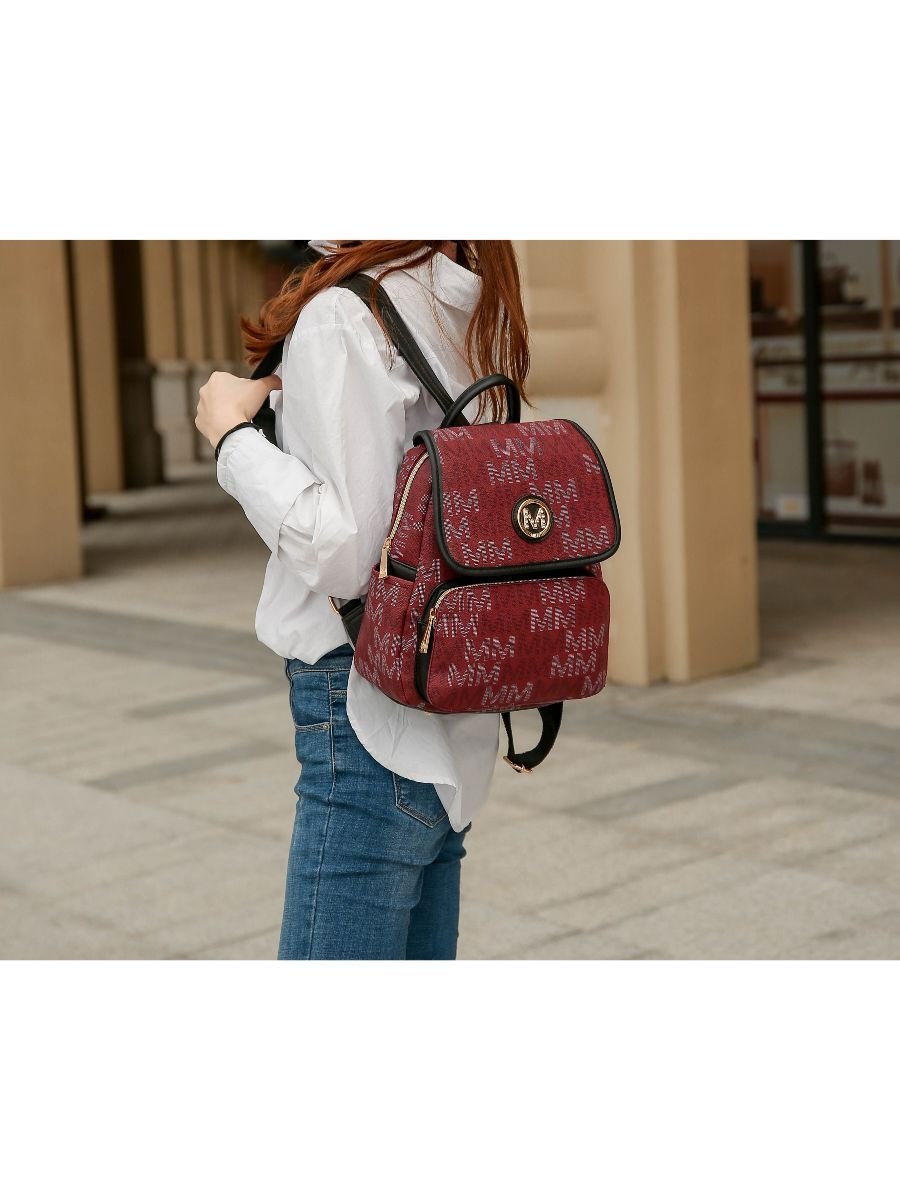 MKF Collection Drea Signature Stylish Backpack for Everyday Use - Stickies Apparel