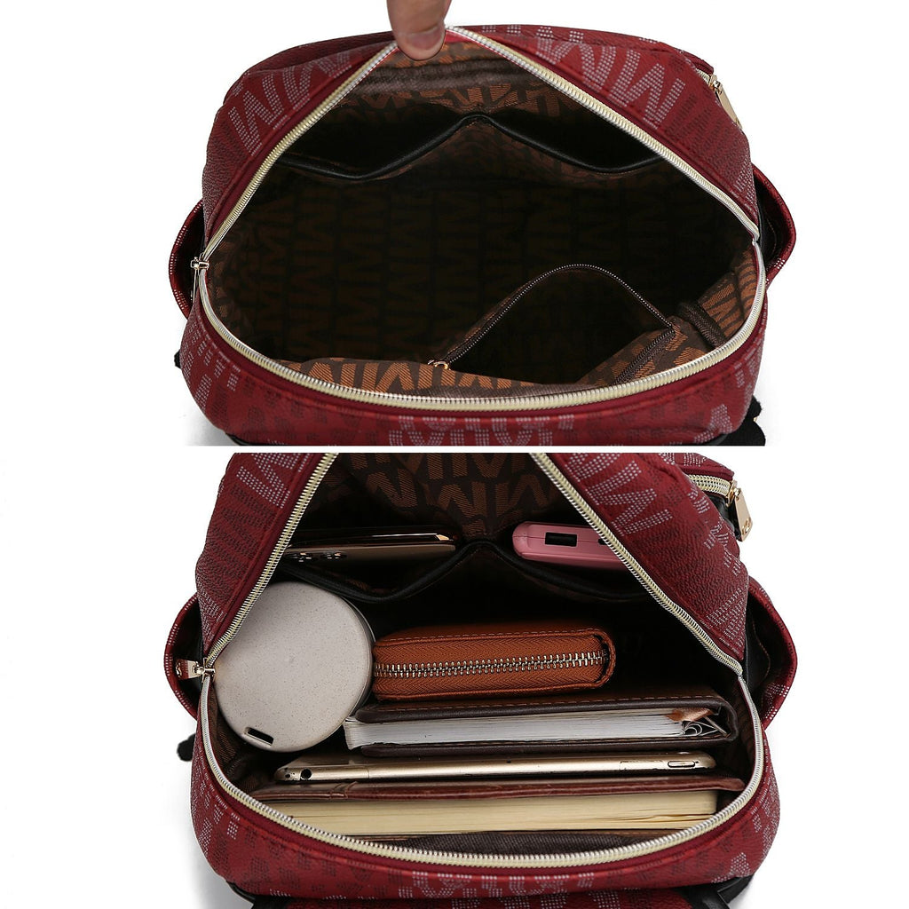 MKF Collection Drea Signature Stylish Backpack for Everyday Use - Stickies Apparel