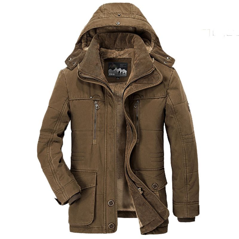 Thick Fleece Hooded Parka Jacket for Men - Warm Windbreaker & Casual Outdoor Coat - Stickies Apparel