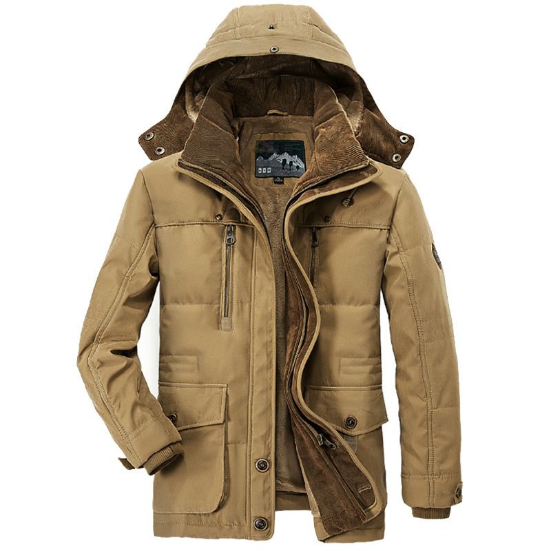 Thick Fleece Hooded Parka Jacket for Men - Warm Windbreaker & Casual Outdoor Coat - Stickies Apparel