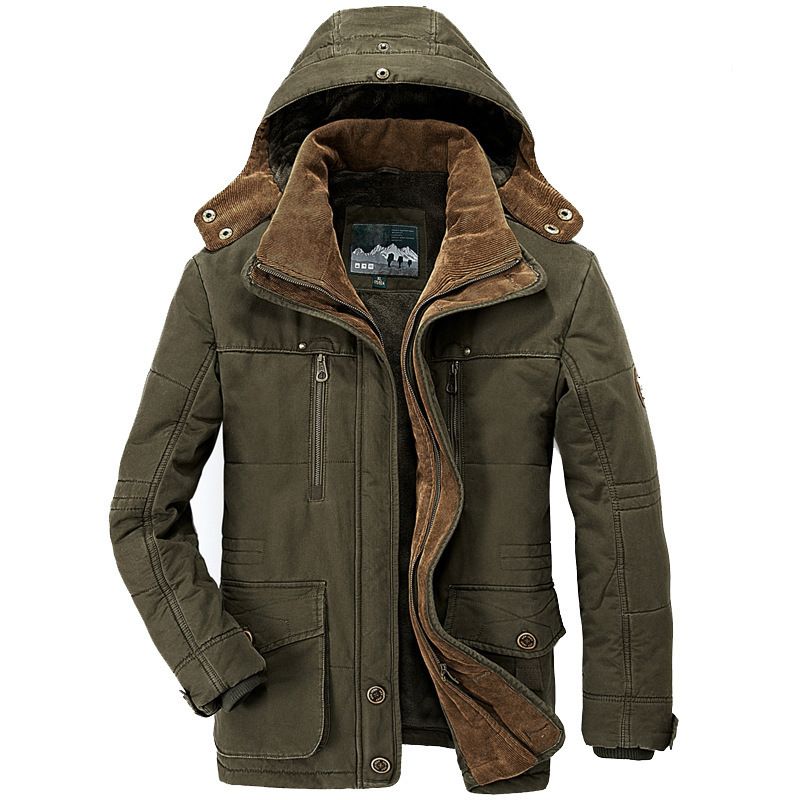 Thick Fleece Hooded Parka Jacket for Men - Warm Windbreaker & Casual Outdoor Coat - Stickies Apparel