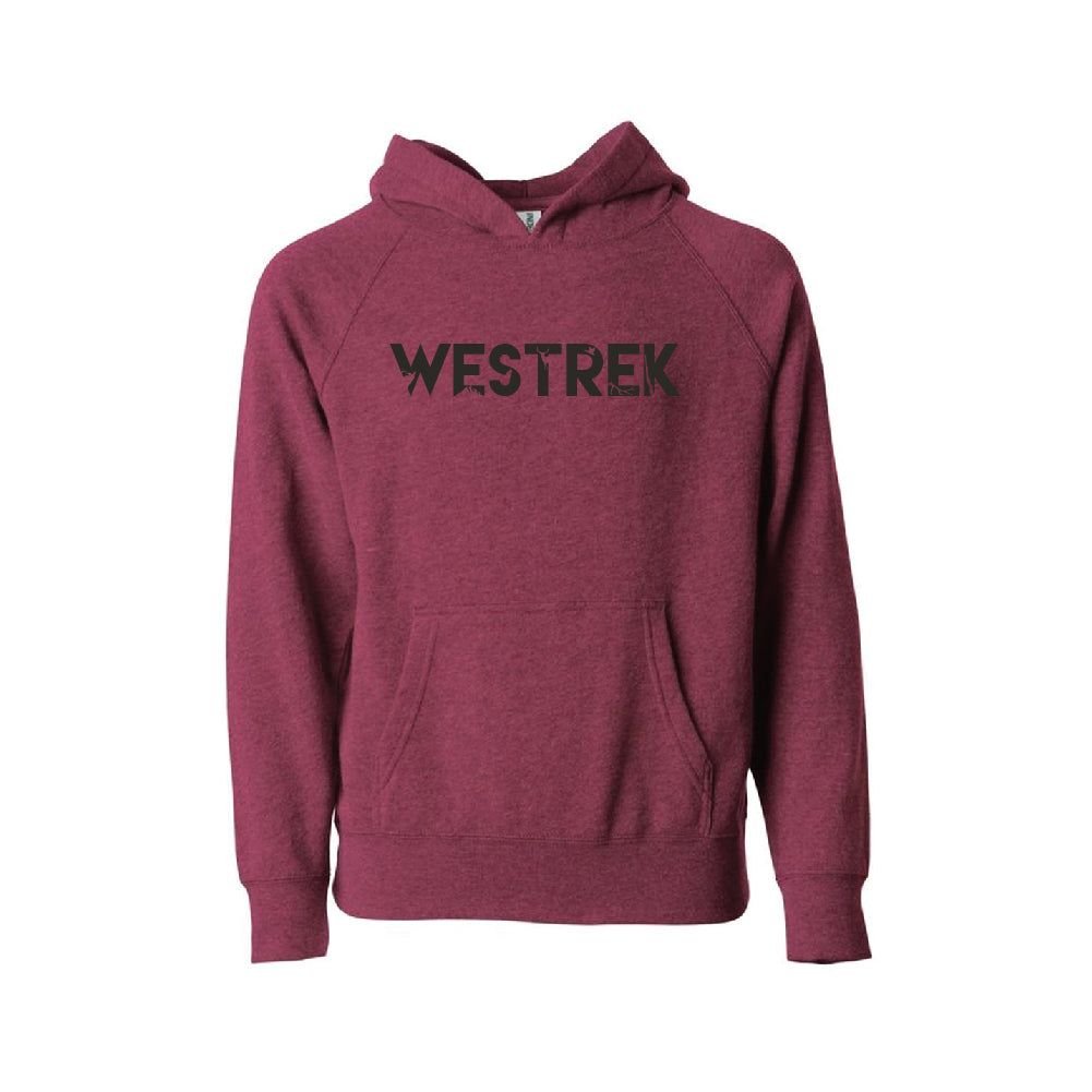 Youth Crimson Block Letter Hoodie - Stylish & Comfortable Sweatshirt - Stickies Apparel
